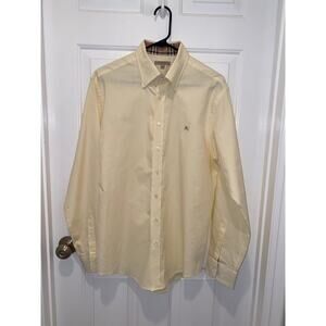 Burberry London Shirt L/S Button Front Butter Yellow size Medium Men